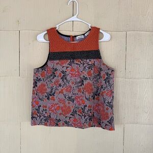 Anthropologie Meadow Rue Poppy Floral Jacquard Tank Top
